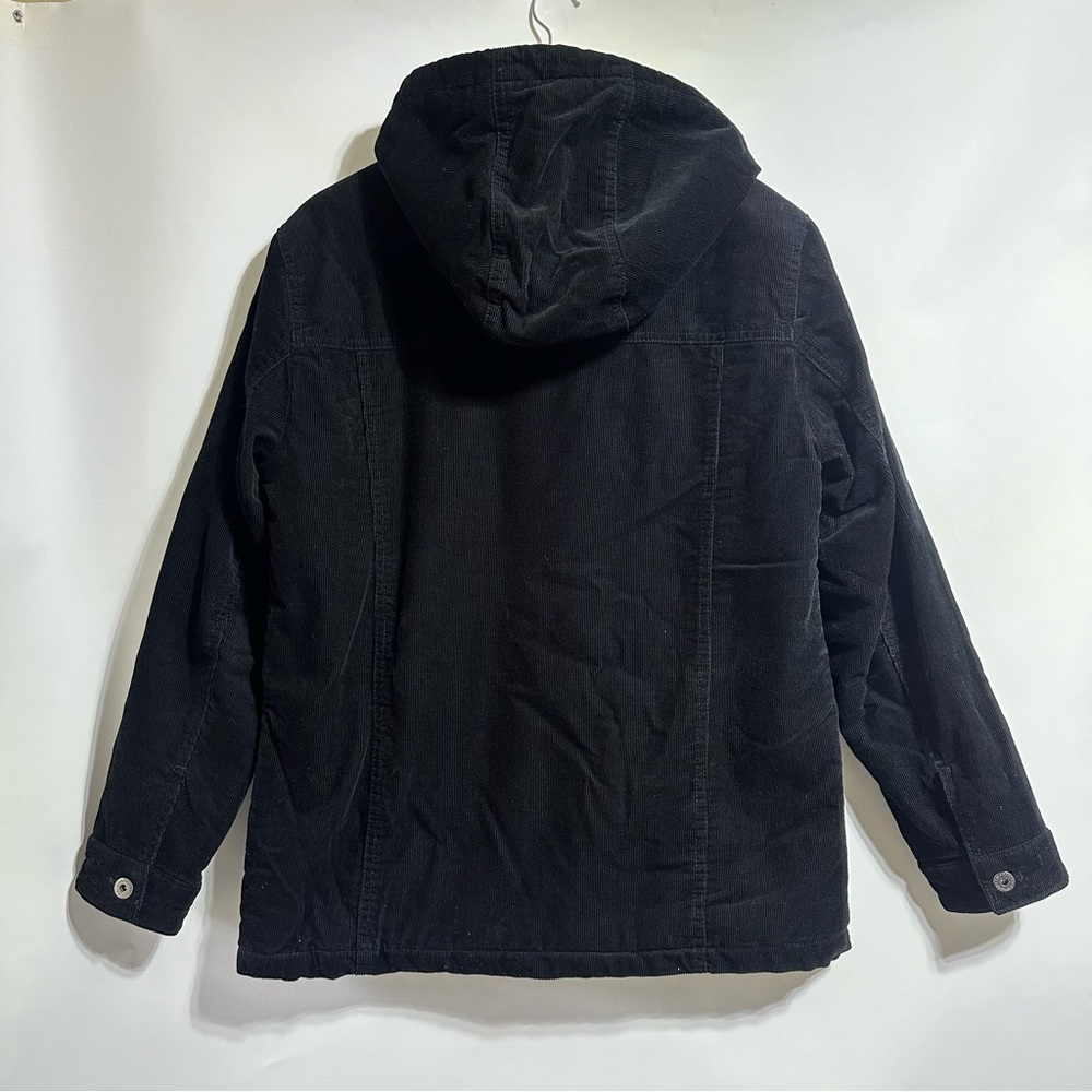 Levi's black Women's The Mia Corduroy Hooded Sherpa Trucker zip button Jacket - Picture 6 of 9